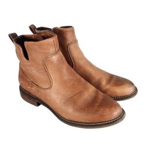 Franco Sarto Brown Leather Ankle Boots, Women's Size 6.5